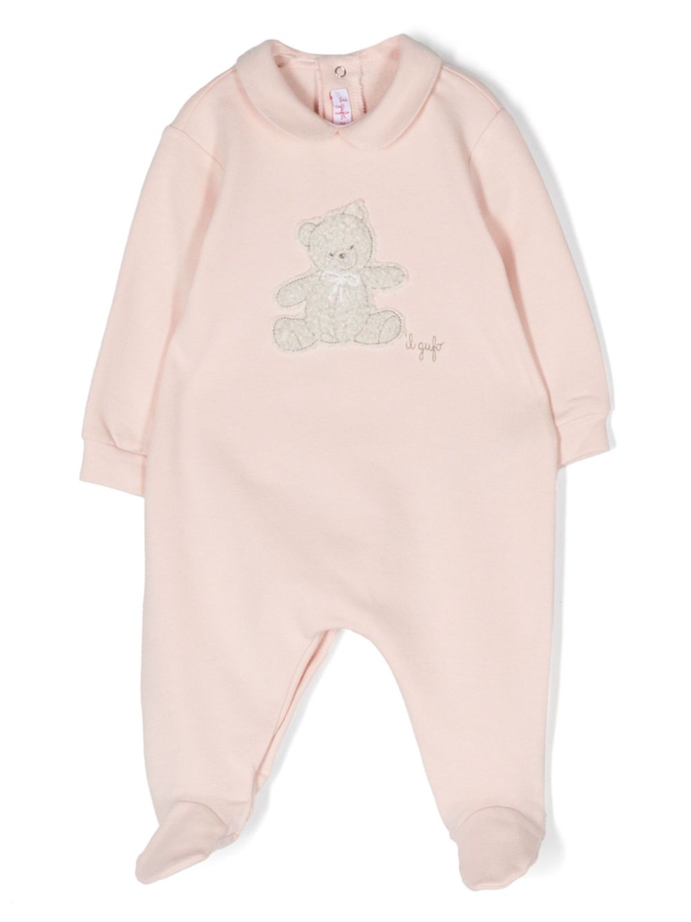 Il Gufo fleece teddy-bear jersey onesie - Pink