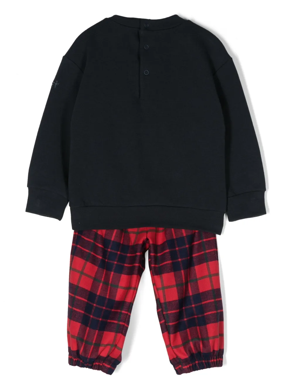 Il Gufo beaver-embroidered fleece set (set of two) - Blauw