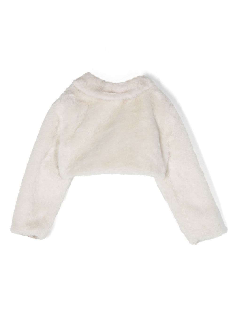 Shop Il Gufo Faux-fur Cropped Jacket In White