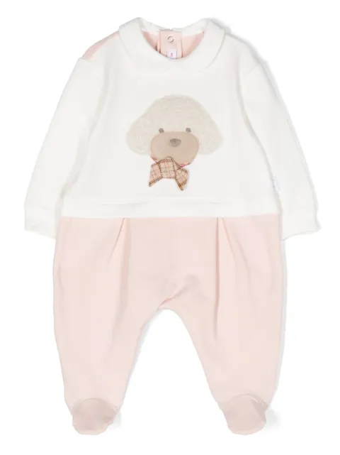 Il Gufo dog-appliqué colour-block pyjamas