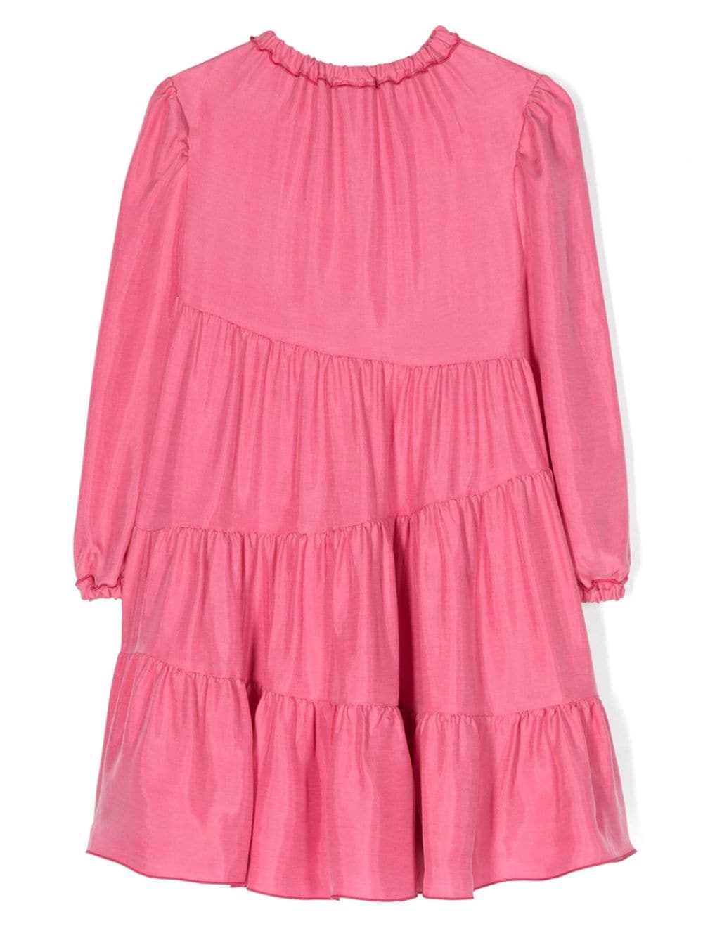 Shop Il Gufo Tiered-skirt Ruffled Dress In 360 Pink