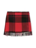 Il Gufo plaid-check fringed skirt - Red