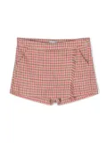 Il Gufo checked fringe-detailing short - Pink