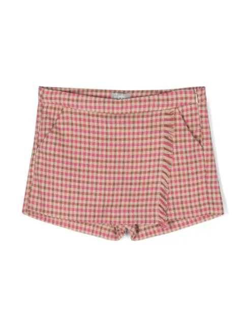 Il Gufo checked fringe-detailing short 