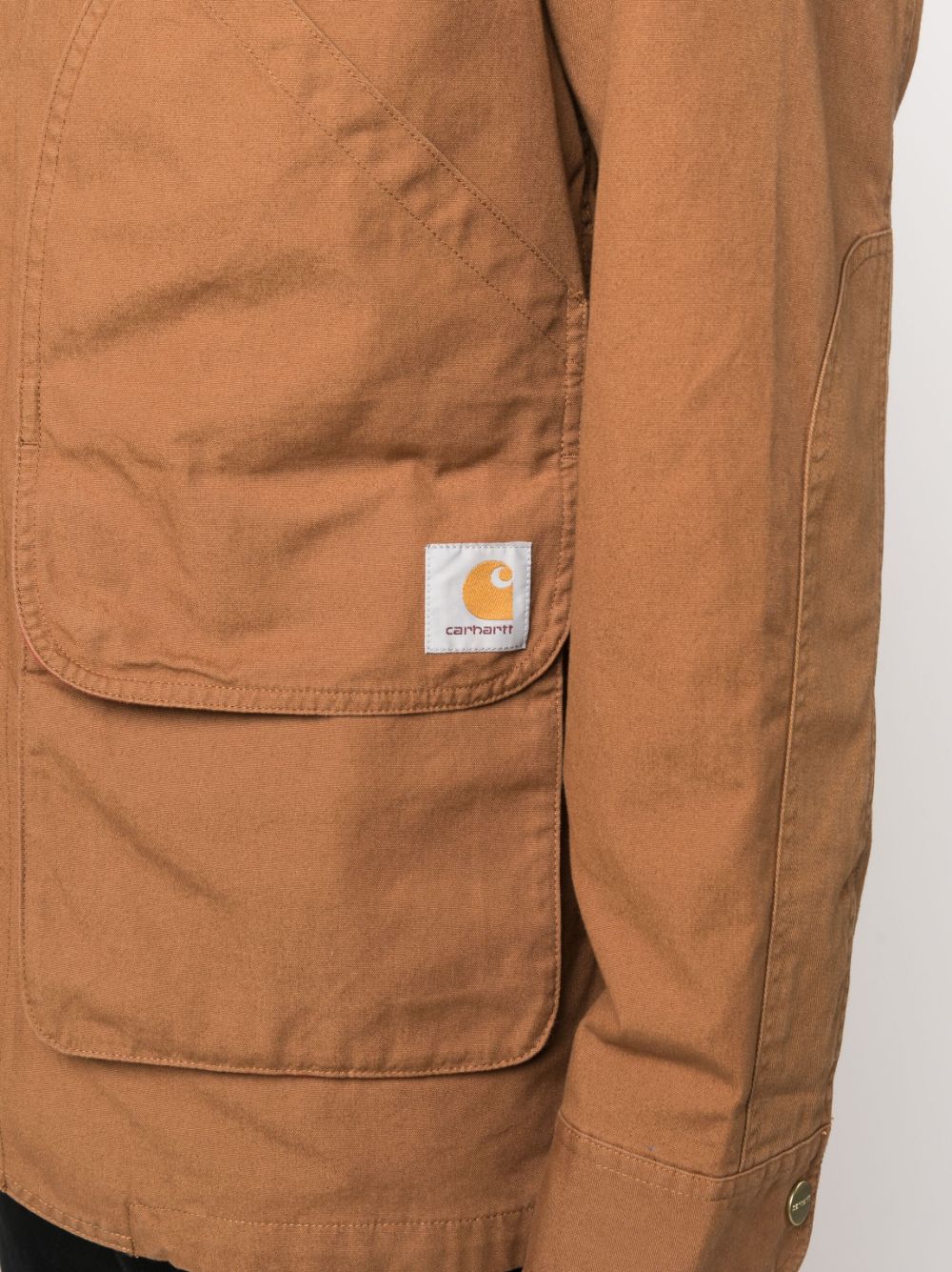 Shop Carhartt Panelled-design Shirt Jacket In Brown