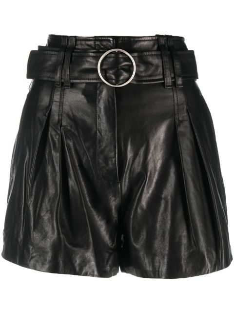 IRO - pleated leather shorts