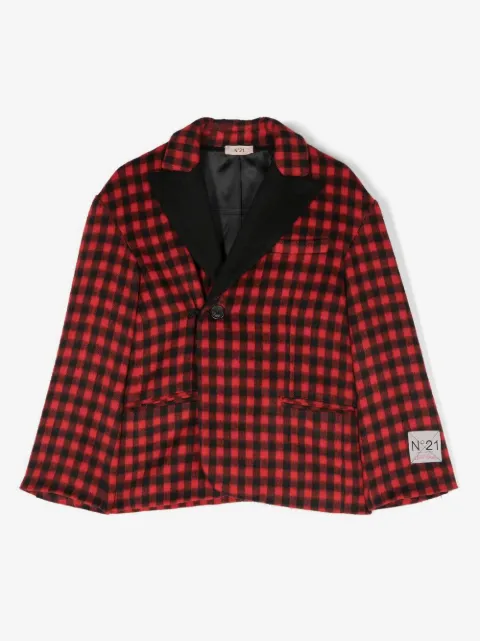 Nº21 Kids blazer Rena droit à carreaux
