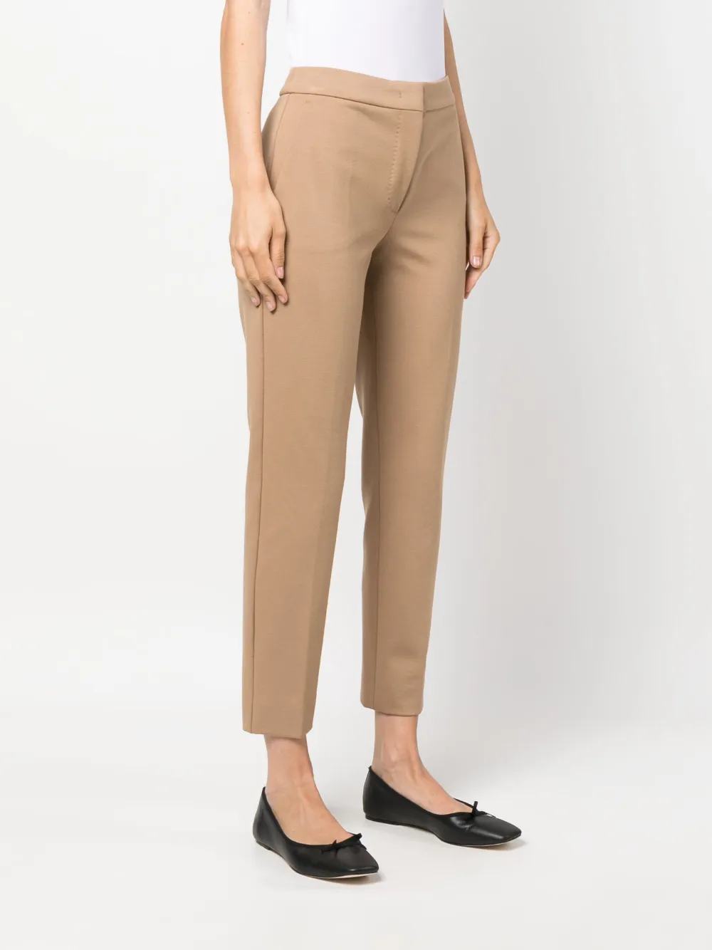Shop 's Max Mara Mid-rise Cropped Trousers In 中性色