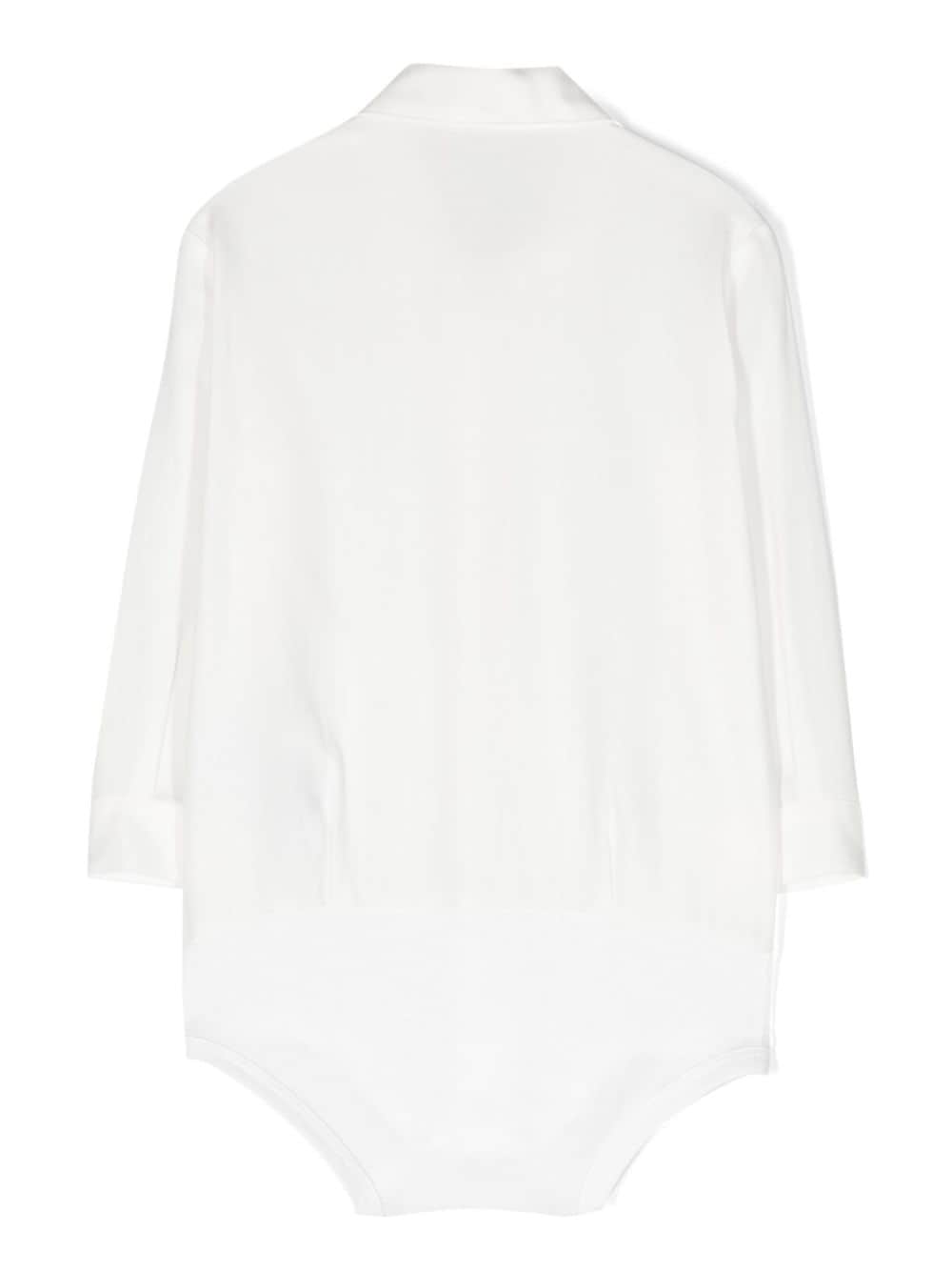 Il Gufo long-sleeve buttoned cotton body - Wit
