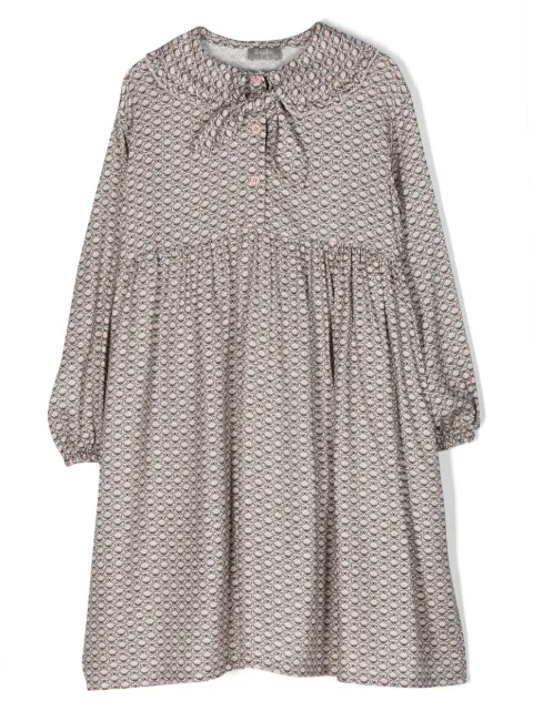 Il Gufo monogram-pattern dress