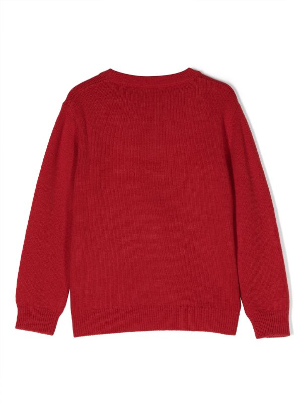 Red jumper clearance with pearls