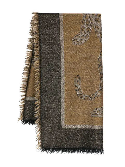 Saint Laurent Pre-Owned 1980s animal-jacquard scarf