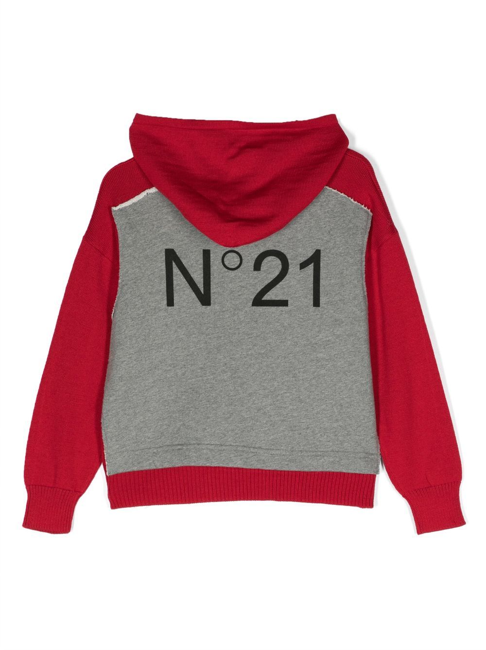 Shop N°21 Logo-embroidered Cotton Hoodie In Red