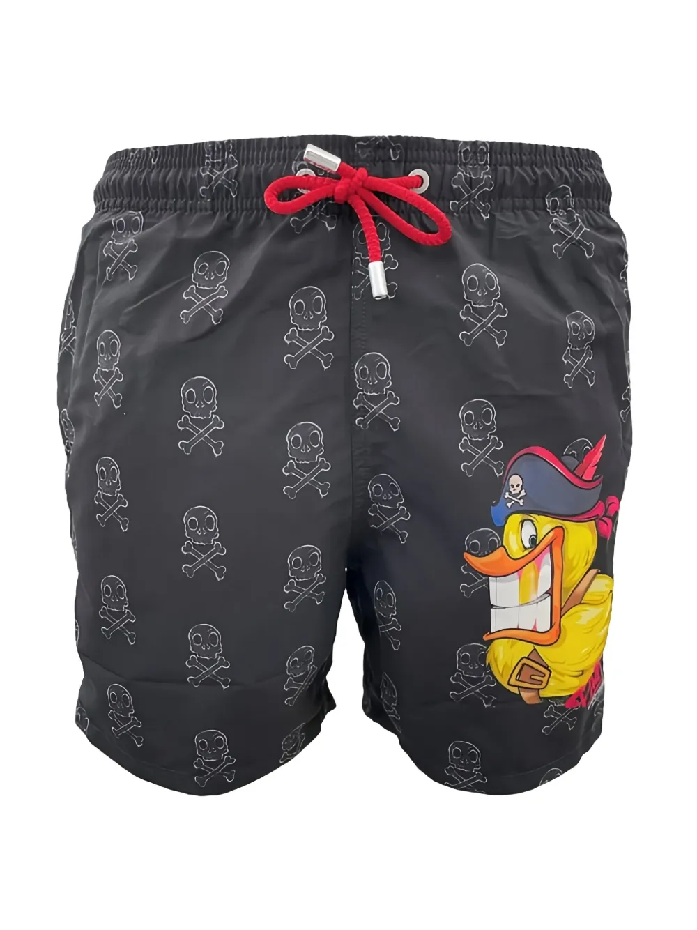 MC2 Saint Barth Pirate Duck zwembroek met doodskopprint Zwart