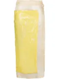 A.W.A.K.E. Mode sequin-embellished semi-sheer silk skirt - Yellow
