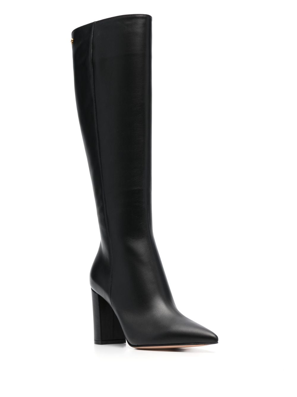 Gianvito Rossi 90mm point-toe leather boots - Zwart