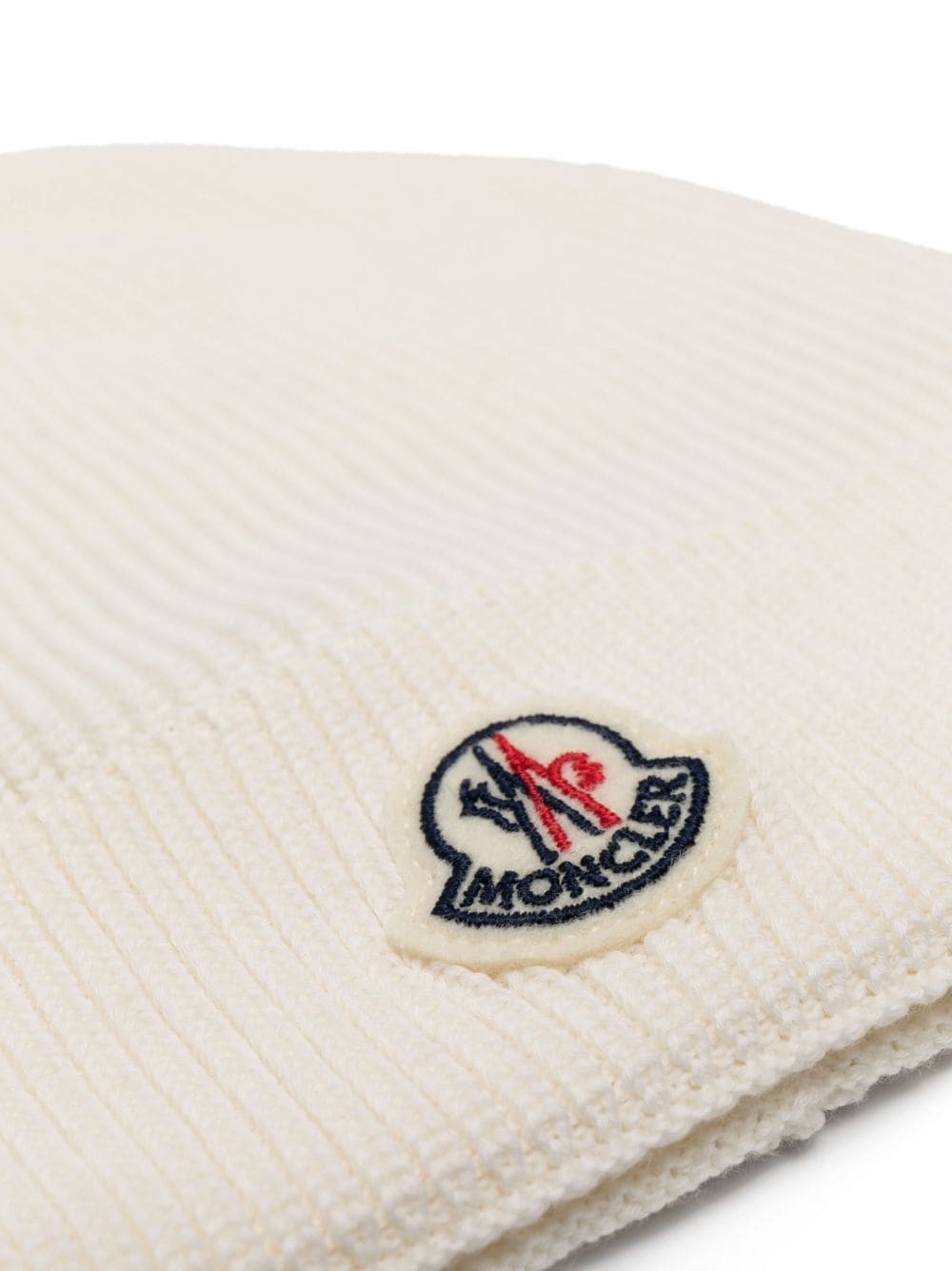 Image 2 of Moncler Enfant logo-patch knitted cotton beanie