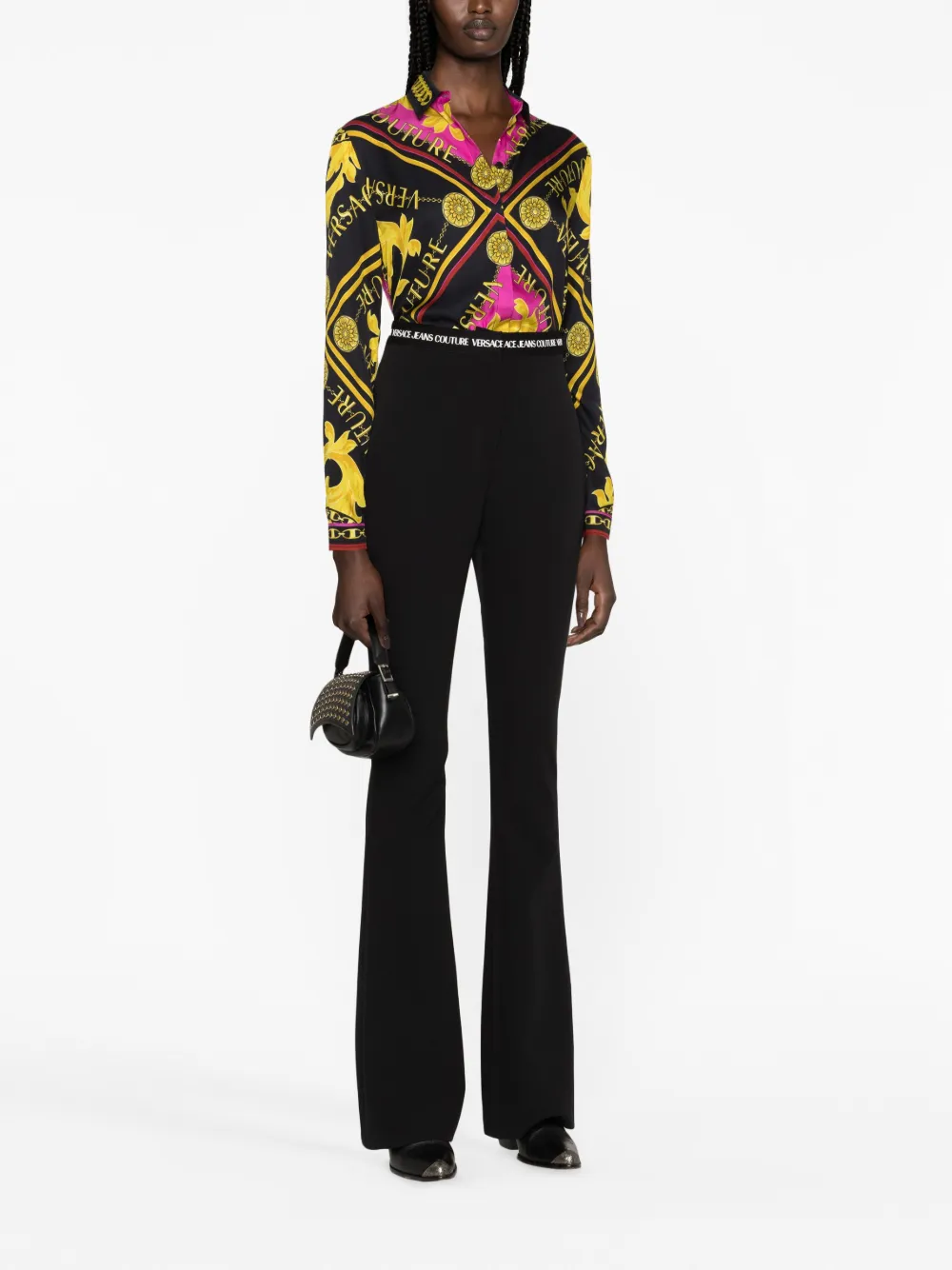 Versace Jeans Couture Blouse met logoprint - Zwart