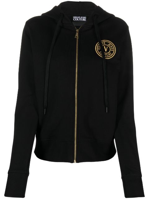 Versace Jeans Couture logo-embroidered cotton hoodie 