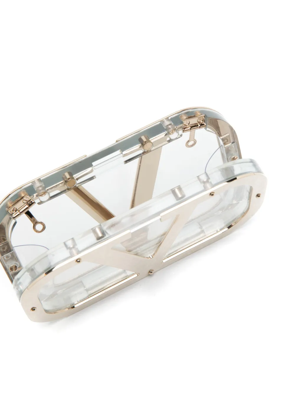 Valentino Garavani Clutch met logoplakkaat Metallic