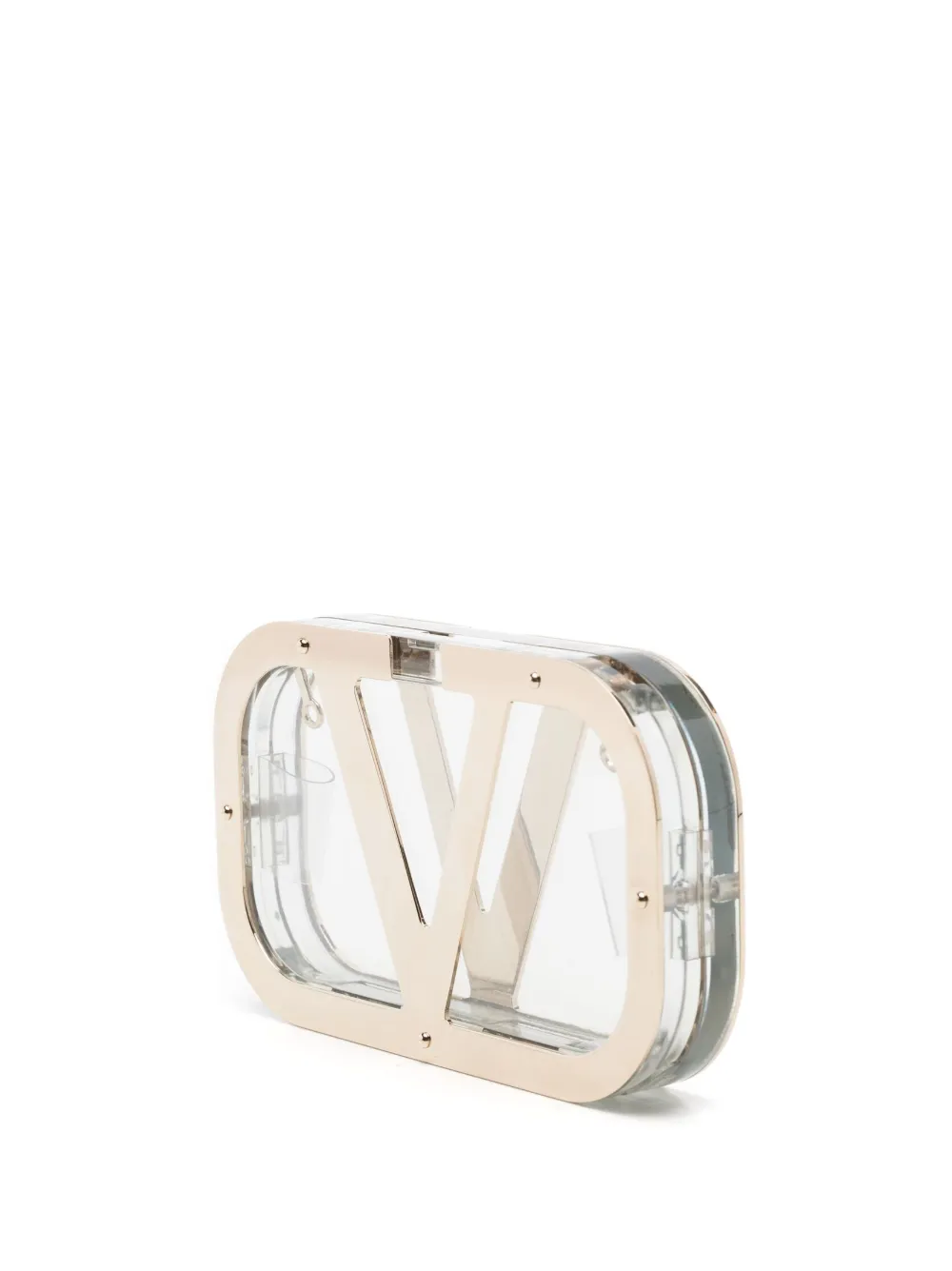 Valentino Garavani Clutch met logoplakkaat Metallic