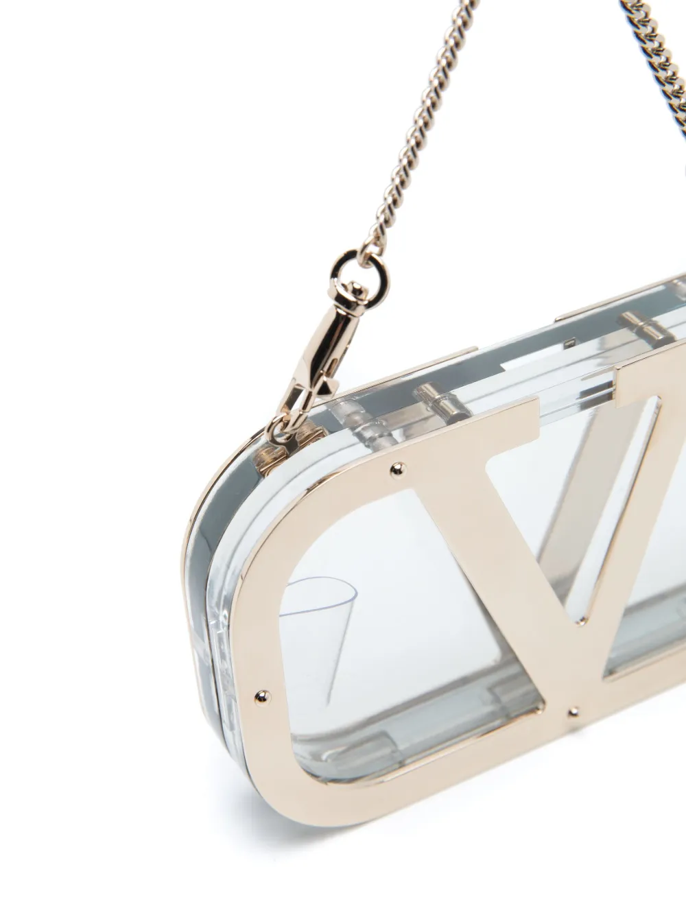Valentino Garavani Clutch met logoplakkaat Metallic