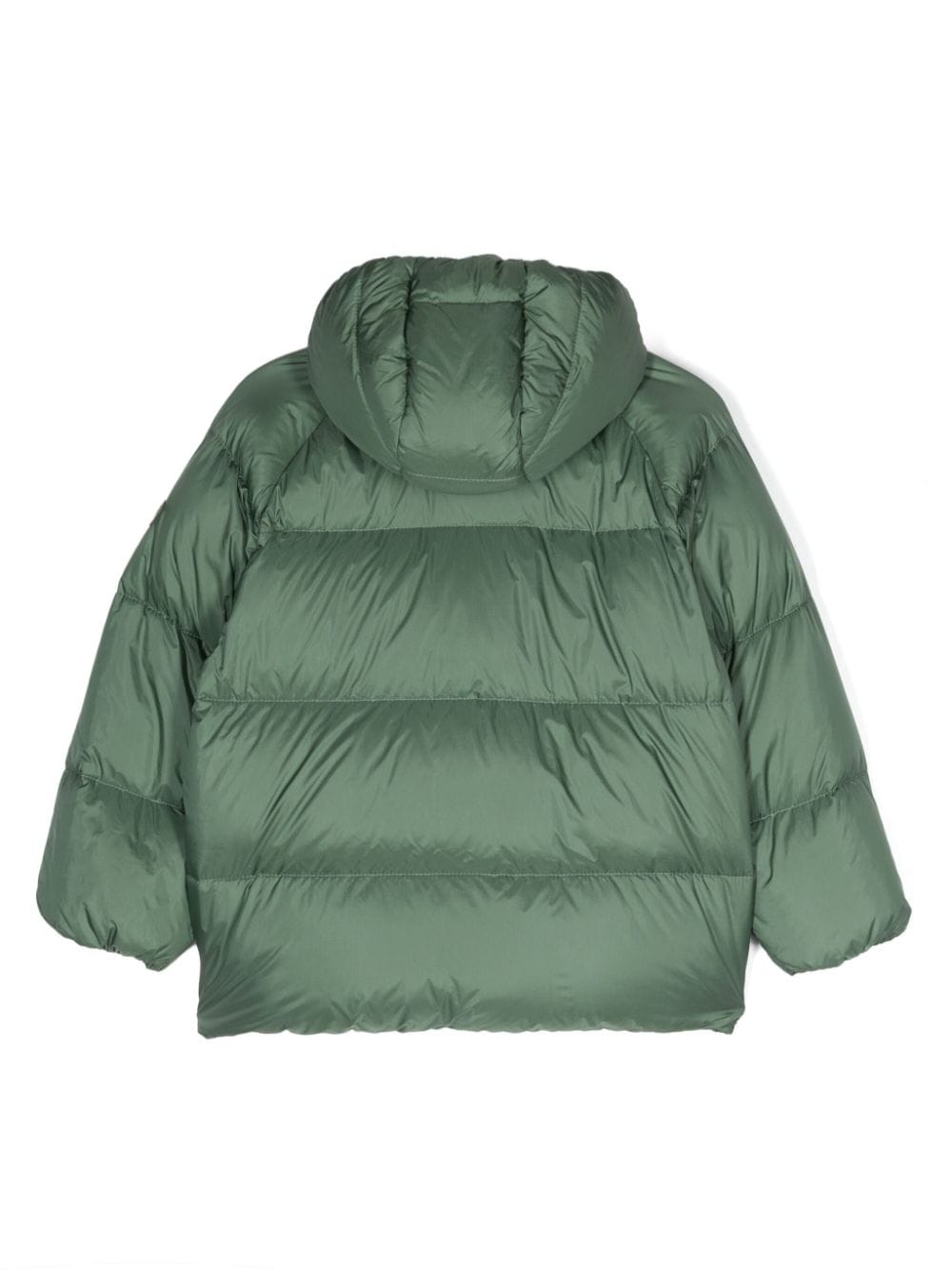 Shop Il Gufo Logo-patch Hooded Down Jacket In Green