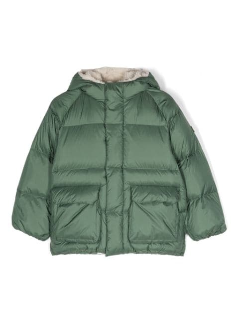 Il Gufo logo-patch hooded down jacket