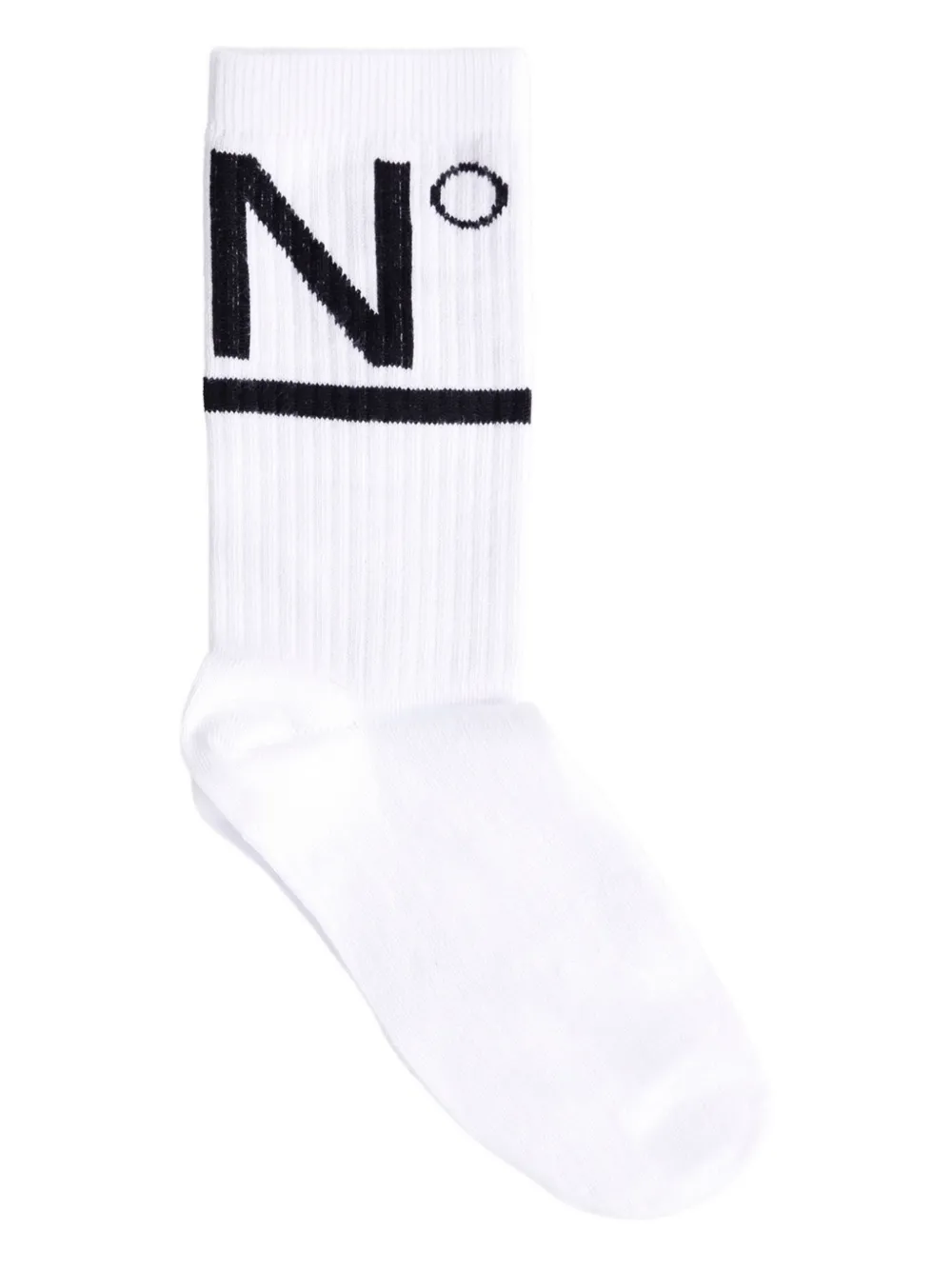 Nº21 Kids intarsia-knit logo print socks | White | Image 1