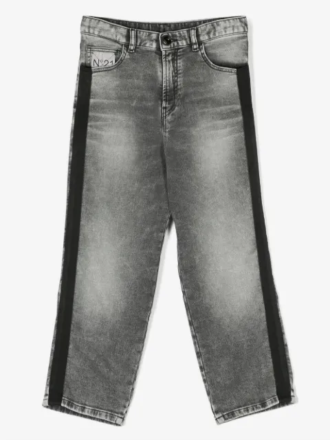 Nº21 Kids logo-appliqué straight-leg jeans