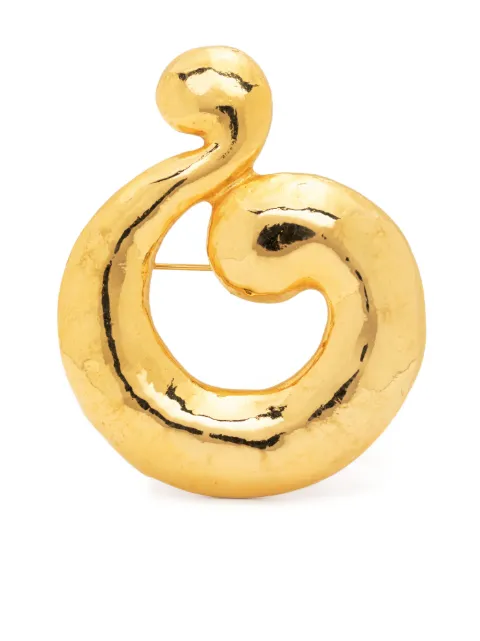 Saint Laurent Pre-Owned 1990s circular polish-finish brooch