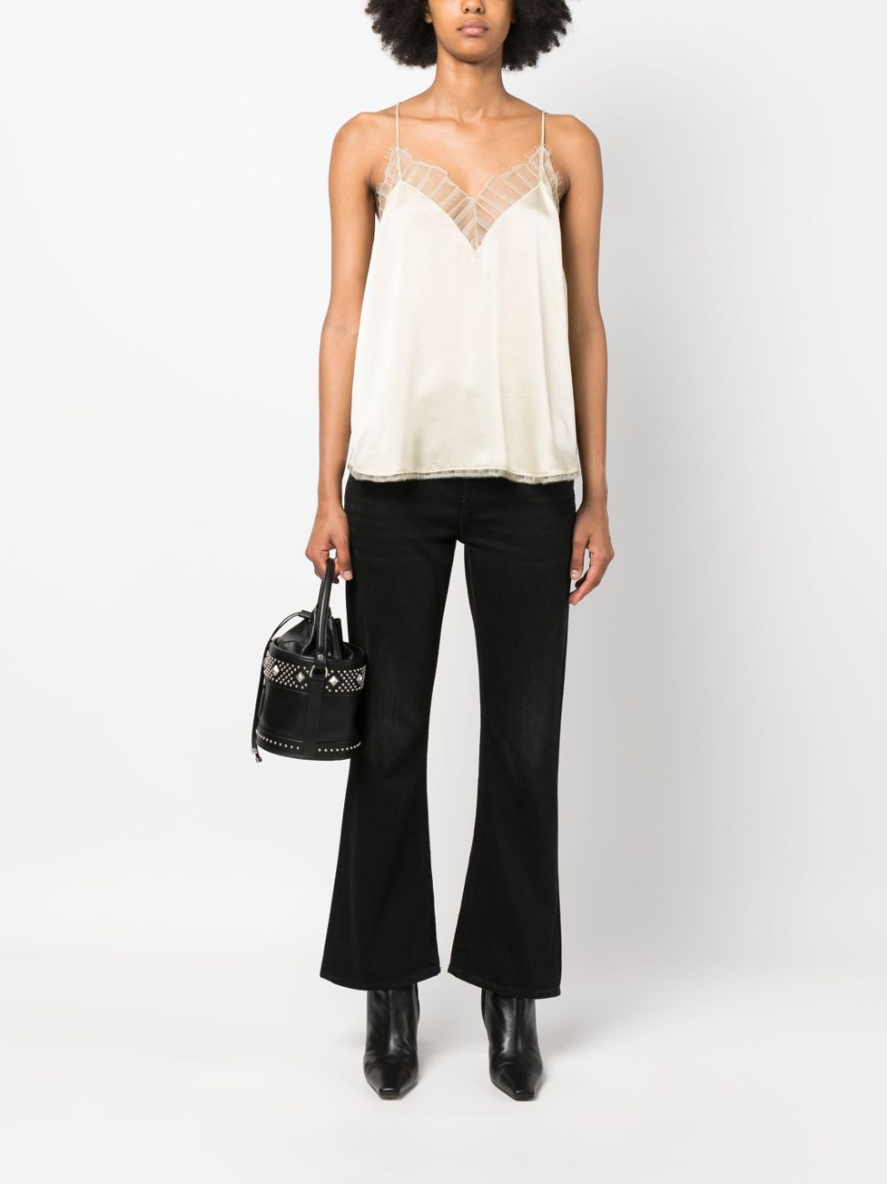 IRO lace-trim Silk Sleeveless Blouse - Farfetch