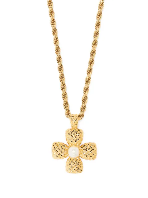 Monet Pre-Owned 1980s cross pendant long necklace