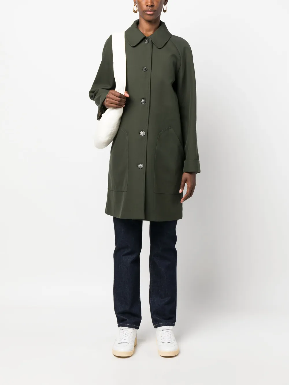 A.P.C. single-breasted trench coat - Groen