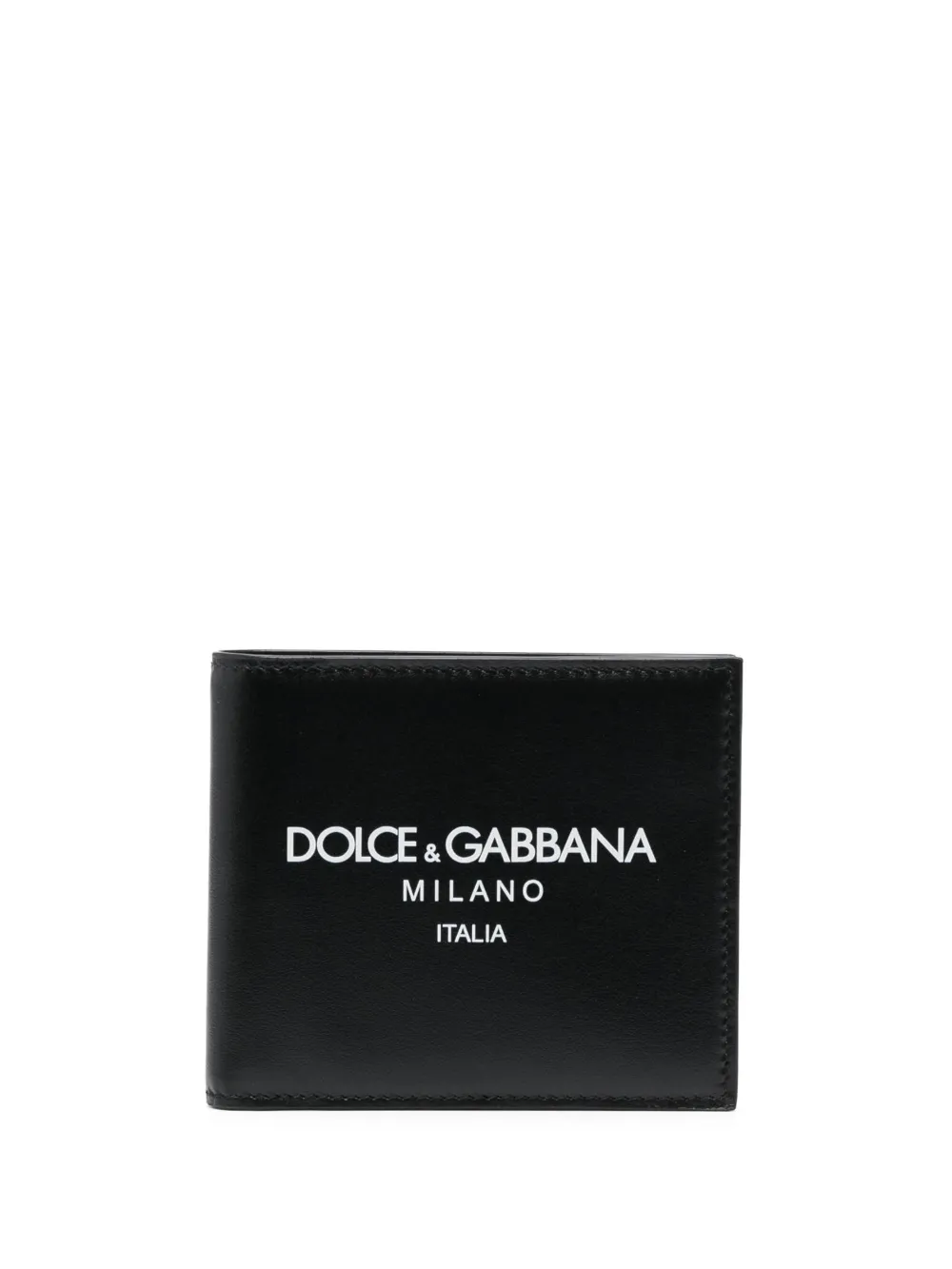 Shop Dolce & Gabbana Logo-print Leather Wallet In Black