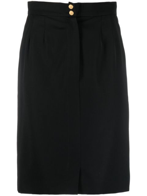 CHANEL 1990s high-waisted knee-length skirt Women