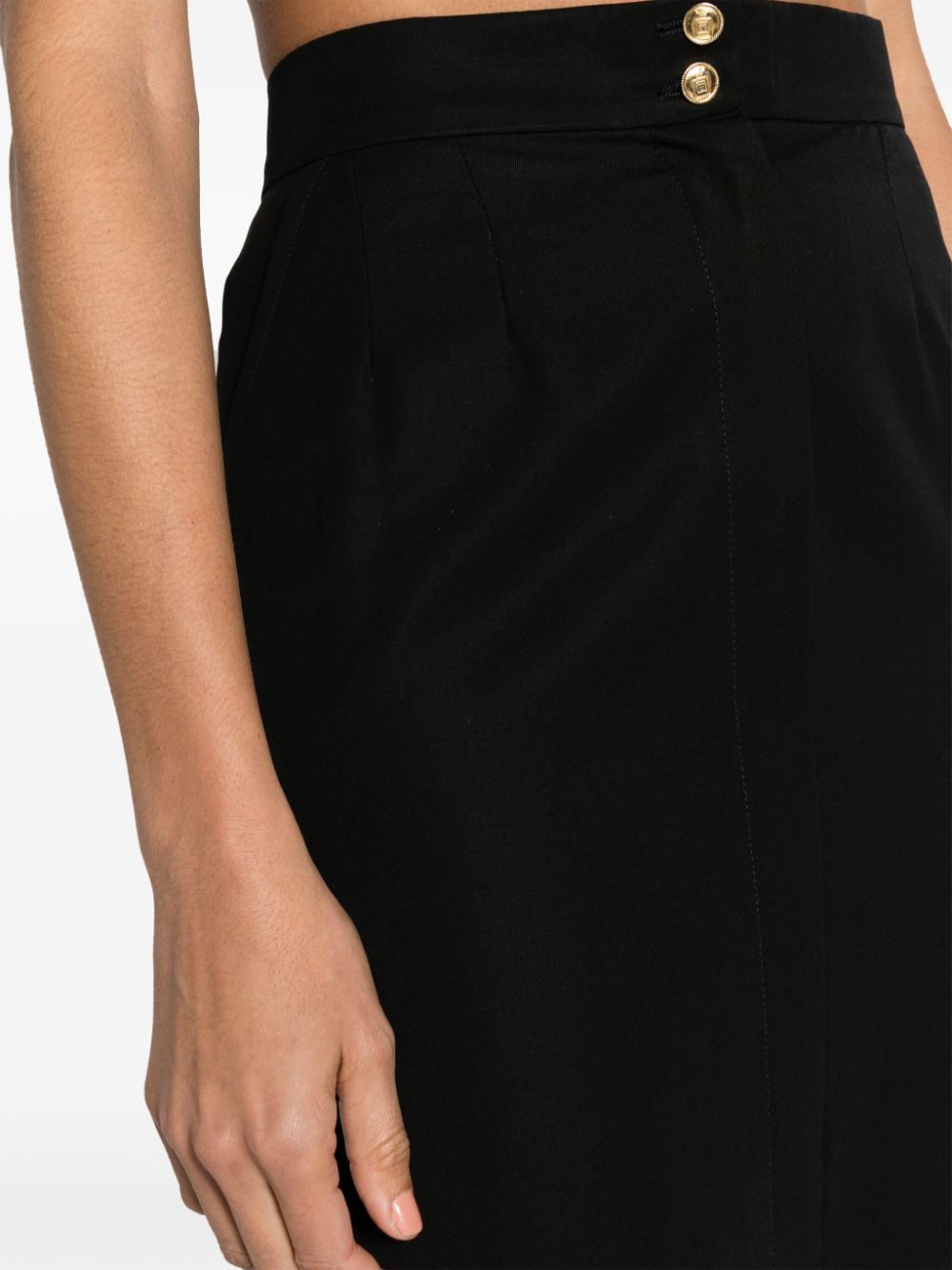 Pre-owned Chanel 1990s High-waisted Knee-length Skirt In Black