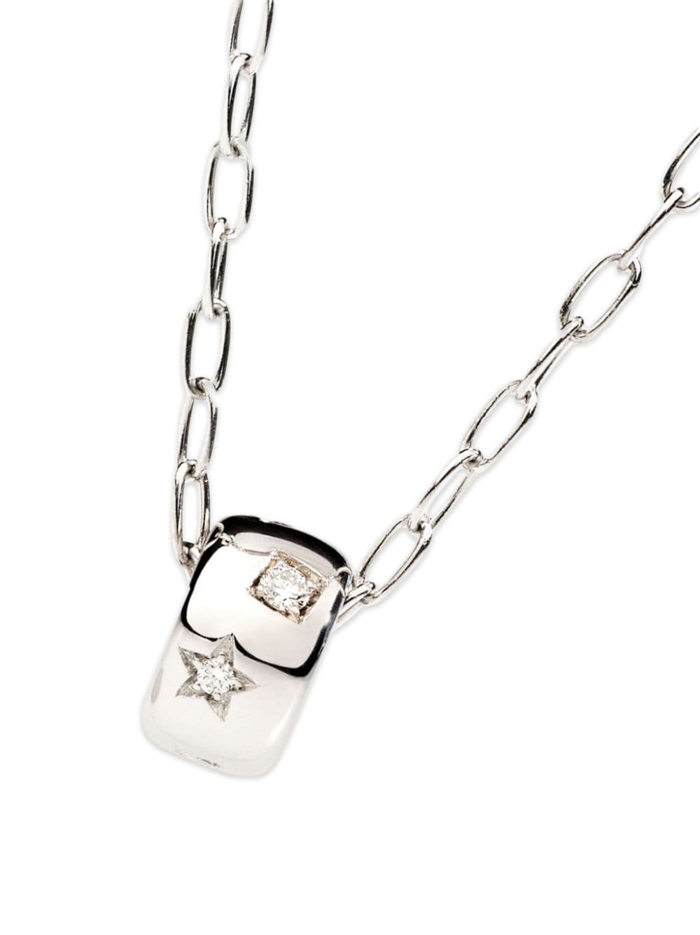 Pomellato 18kt rhodium plated white gold Iconica diamond necklace - Zilver