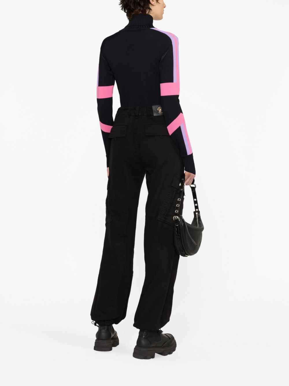 Shop Versace Jeans Couture Logo-patch Cargo Trousers In Black