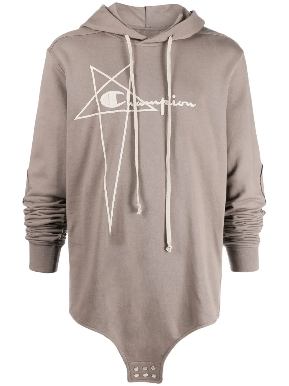 Rick Owens logo-embroidered hoodie | Grey | Image 1