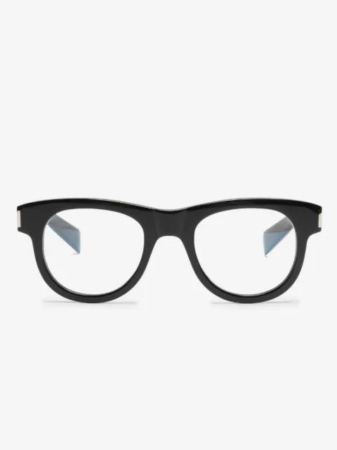 Saint Laurent Eyewear Runde Brille mit Logo-Gravur