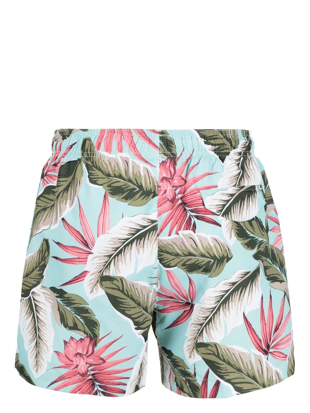 BOSS floral-print swim shorts - Groen