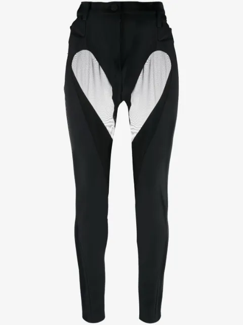 Mugler pantalones skinny con paneles transparentes