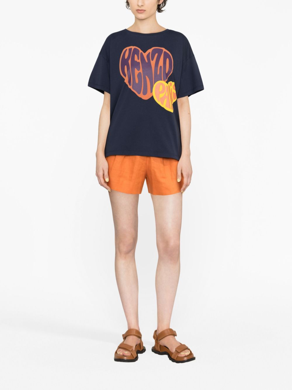 Kenzo graphic-print cotton T-shirt - Blauw