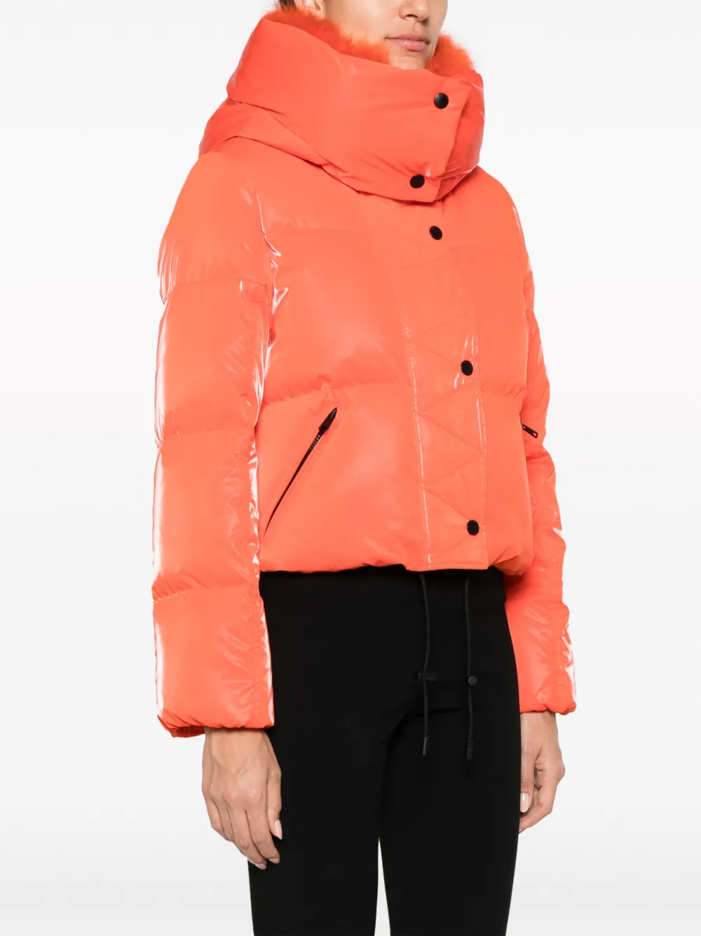 Yves Salomon Donsjack met capuchon Oranje