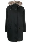 Yves Salomon shearling-trim gabardine parka - Black
