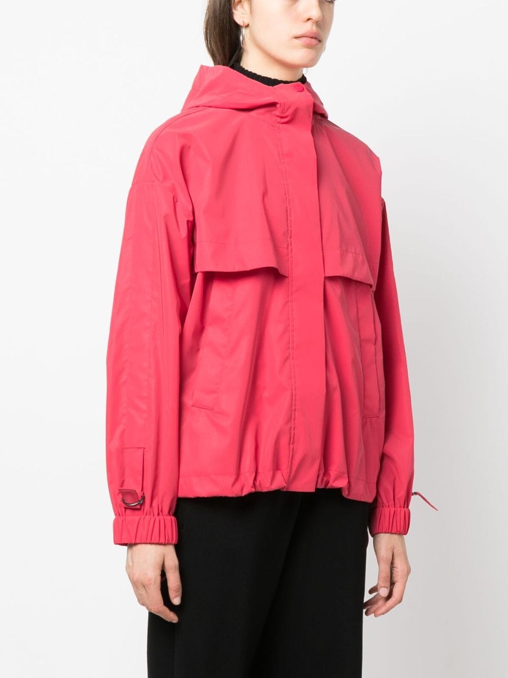 Shop Emporio Armani Hooded Rain Jacket In Red