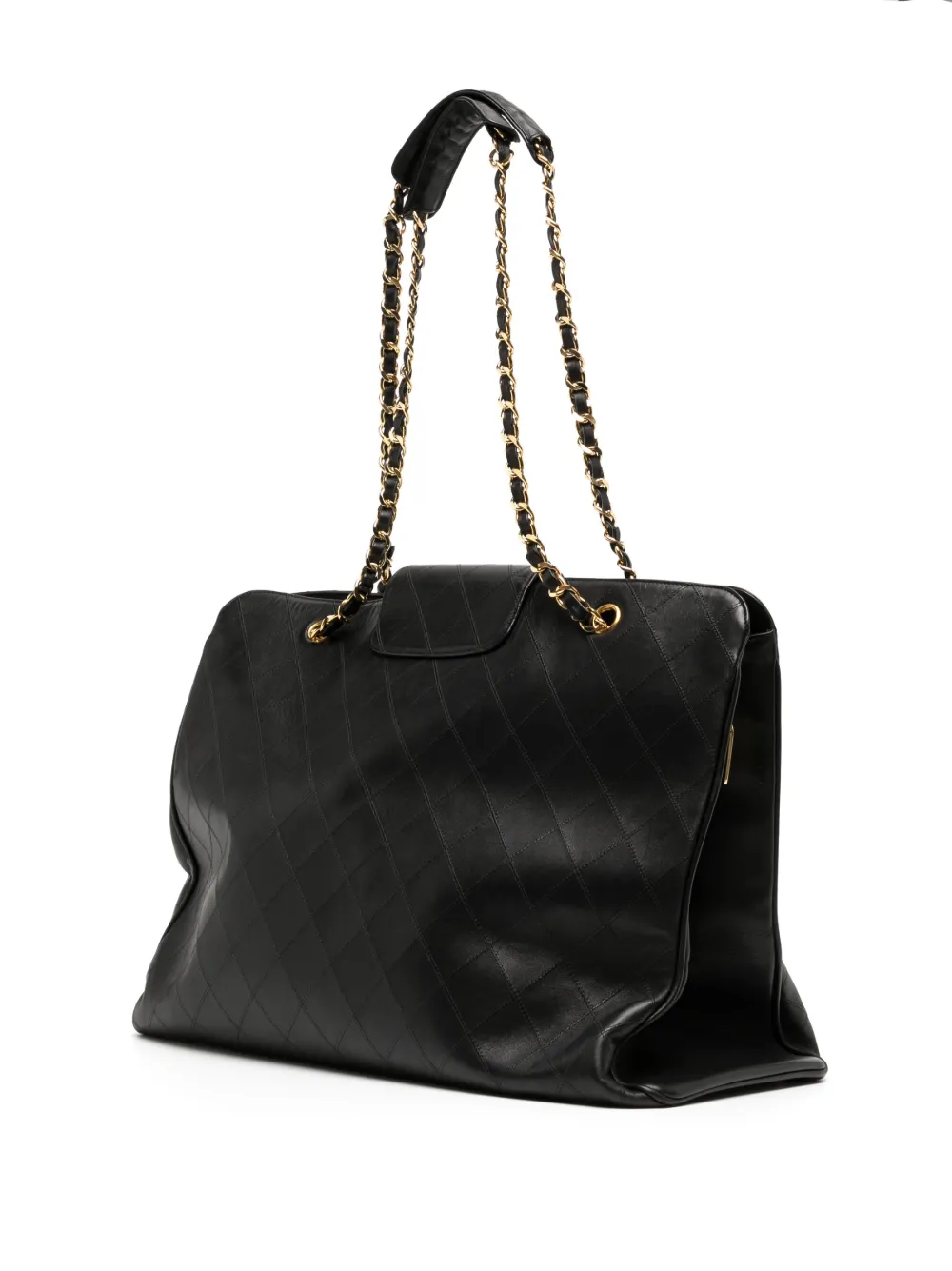 Pre-owned Chanel 1997 Supermodel Quilted Shoulder Bag In Black