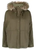 Yves Salomon shearling-trim hooded jacket - Green