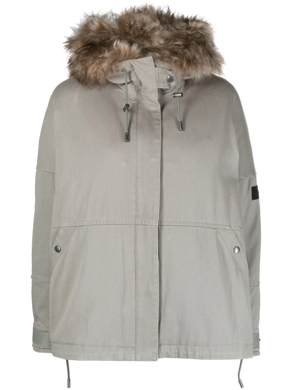 Yves Salomon Shearling-trim Padded Jacket In Green